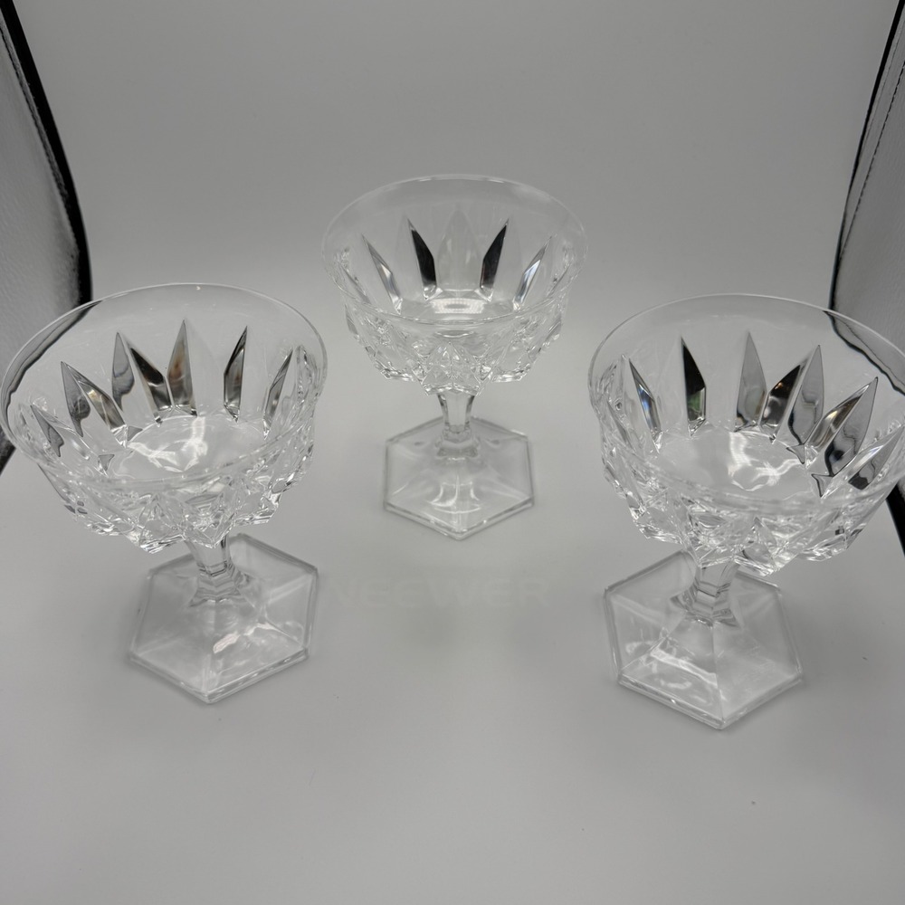 Vintage Cristal d'Arques Chaumont Champagne Coupe Sherbet Glass 5" Set of 3
